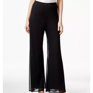 J.S.Collection - Sheer Palazzo Pants - Black - 20
